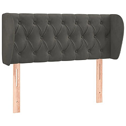 Maison Chic Tête de lit scandinave avec oreilles,meuble de chambre Gris foncé 103x23x78/88 cm Velours -MN39459