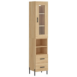 vidaXL Buffet haut Chêne sonoma 34,5x34x180 cm Bois d'ingénierie