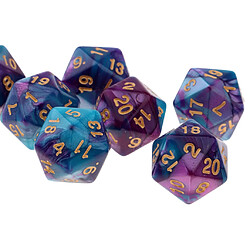 Avis 10pcs 20 dés dés polyèdre dés dés pour d u0026 d trpg coupe jeu bleu + violet