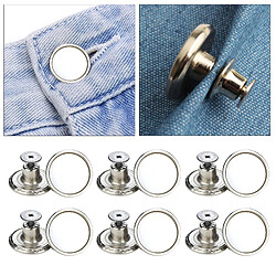 12x 17mm Boutons Jeans Réparation Goujons Pour Pantalon Jean Remplacer Blanc Brillant