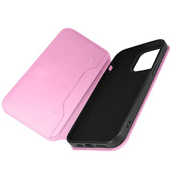 Avizar Étui pour iPhone 14 Pro Max Double Poche Support Collection Dual Pockets Rose