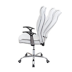 Mendler Chaise de bureau HWC-F14, chaise de bureau 150kg charge max. simlicuir ~ blanc