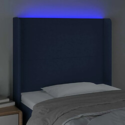 Acheter Maison Chic Tête de lit scandinave à LED,meuble de chambre Bleu 103x16x118/128 cm Tissu -MN52849