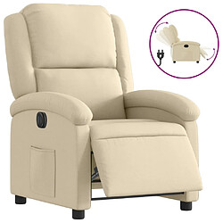 vidaXL Fauteuil inclinable électrique Crème Tissu