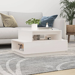 Maison Chic Table basse,Table Console Table d'appoint, Table pour salon Blanc 80x55x40,5 cm Bois massif de pin -MN84764