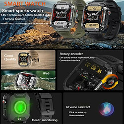 Mk66 Montre Intelligente Extérieure Bluetooth Appel Musique Jouer Moniteur De Fréquence Cardiaque Santé Sport Bracelet Noir pas cher