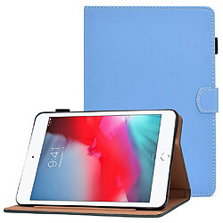 Etui en PU avec support et porte-carte pour votre iPad mini (2019) 7.9 pouces/mini 4/3/2/1 - bleu