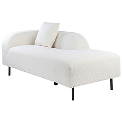 Beliani Chaise longue côté gauche en tissu bouclé blanc LE CRAU pas cher