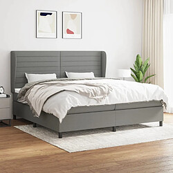 Maison Chic Lit Adulte - Lit simple Lit à sommier tapissier avec matelas moelleux - Meuble de Chambre - Gris foncé 200x200cm Tissu -MN45575