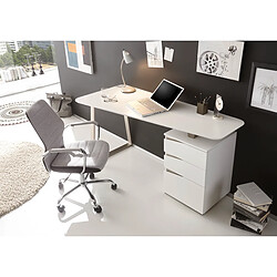 Avis Pegane Bureau avec 3 tiroirs coloris laqué blanc mat - L150 x H76 x P67 cm