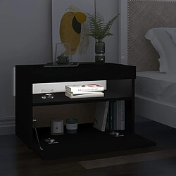 Avis vidaXL Table de chevet avec lumières LED noir 60x35x40 cm