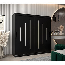 Abiks Meble Armoire YORK À Portes Coulissantes 200/200/62 2 Portes (Noir/Noir)