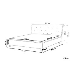 Avis Beliani Lit double en tissu gris clair 180 x 200 cm SAVERNE