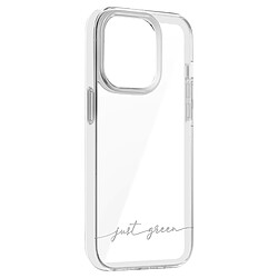 BIGBEN Coque iPhone 14 Pro Infinia Transparente - 100% Plastique recyclé Certifié GRS Just Green