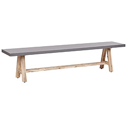 Beliani Table avec banc TONNARE Béton Gris pas cher