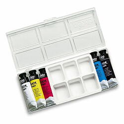 Avis Pebeo 2 boîtes de 5 tubes de peinture gouache + palette - 5 x 10 ml