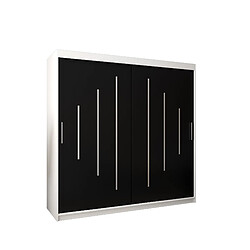 Abiks Meble Armoire YORK À Portes Coulissantes 200/200/62 2 Portes (Blanc/Noir)