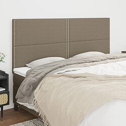 Maison Chic Lot de 4 Têtes de lit design pour chambre - Décoration de lit Taupe 100x5x78/88 cm Tissu -MN88757