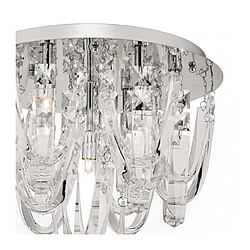 Avis Luminaire Center Plafonnier Roxanne cristal et chrome poli 7 ampoules