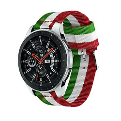 Bracelet en PU sangle de remplacement réglable, largeur : 22mm vert/blanc/rouge pour votre Samsung Galaxy Watch 46mm