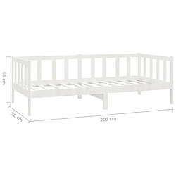 vidaXL Lit de jour sans matelas avec tiroirs 90x200 cm blanc pas cher