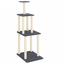 Helloshop26 Arbre à chat meuble tour grimper jouet grattage grattoir escalade plateforme avec griffoirs en sisal foncé 149 cm gris 02_0022667