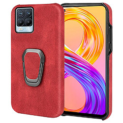 Coque en TPU + PU avec béquille, rouge pour votre Realme 8/8 Pro