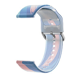 Bracelet en silicone 22mm, sangle couleur arc-en-ciel pour votre Samsung Galaxy Watch3 45mm/Huawei Watch GT 2/GT 3 Pro/Watch GT Runner - Rose bleu