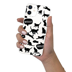 Coque iPhone 12 mini souple transparente Miaou Motif Ecriture Tendance Evetane pas cher