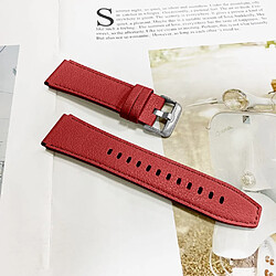 Bracelet en cuir véritable rouge pour votre Xiaomi Mi Watch Color