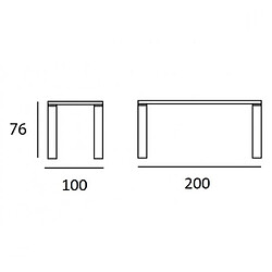 Inside 75 Table repas ECO 8 couverts 200 x 100 cm pieds bois plateau chêne noueux