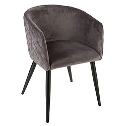 Atmosphera, Createur D'Interieur Fauteuil en velours Marlo - Gris foncé