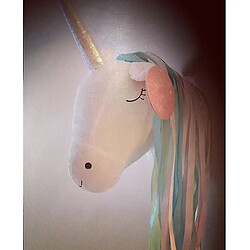 Acheter Universal Tête de licorne / cygne en peluche douce pour décoration murale blanche / rose