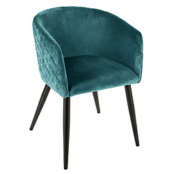 Atmosphera, Createur D'Interieur Fauteuil en velours Marlo - Bleu canard