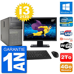 PC Tour Dell 7010 Ecran 27" Intel i3-2120 RAM 4Go Disque 2To Windows 10 Wifi - Occasion