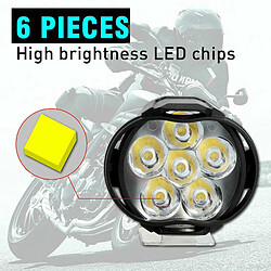 Pack De 2 DC 9V-85V Blanc 6000K 6 LED Lampe DRL De Phare De Moto Pour VTT