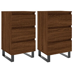 Maison Chic Lot de 2 Tables de chevet - Tables de Nuit chêne marron 40x35x69 cm bois ingénierie