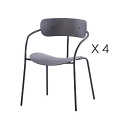 Avis Concept Usine Lot de 4 chaises design gris foncé design ALEXIA