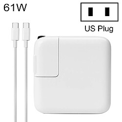 Wewoo Chargeur Adaptateur secteur 61W Type-C portable avec câble de charge 1,8 m Type-C, prise américaine, pour MacBook, Xiaomi, Huawei, Lenovo, ASUS et autres ordinateurs portables (Blanc)