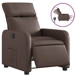 vidaXL Fauteuil inclinable électrique Marron Similicuir