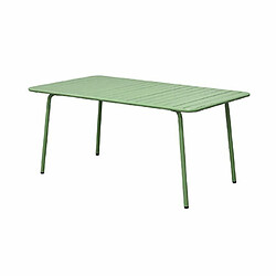 Mes Ensemble table de jardin + 4 chaises en métal vert - BACA