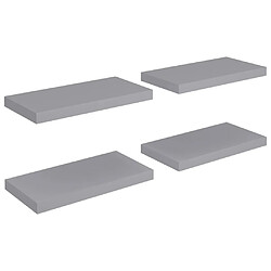 Maison Chic Lot de 4 Étagères murales,Étagère Rangement flottate gris 50x23x3,8 cm MDF -MN20444