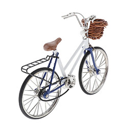 1/10 Bambou Panier Bicyclette Modèle Jouet Décoration Blanc pas cher