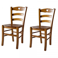 Dansmamaison Lot de 2 chaises rustiques Chêne n°1 - PISA