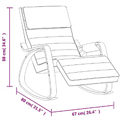 vidaXL Chaise à bascule Gris clair Tissu pas cher