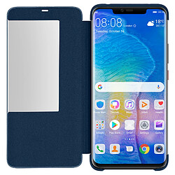 Avizar Housse Huawei Mate 20 Pro Étui Grande Fenêtre Translucide Coque Rigide bleu nuit pas cher