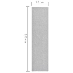 vidaXL Tapis de couloir Gris clair 80x300 cm pas cher