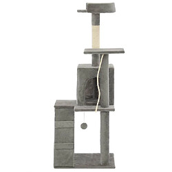 Helloshop26 Arbre à chat griffoir grattoir niche jouet animaux peluché en sisal 120 cm gris 3702214