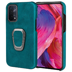 Coque en TPU + PU avec béquille, cyan pour votre Oppo A54 5G/A93 5G/A74 5G