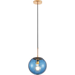 ICONIK INTERIOR Lampe suspension dorée design en verre Bleu